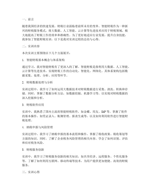 智能财税实训报告电子版