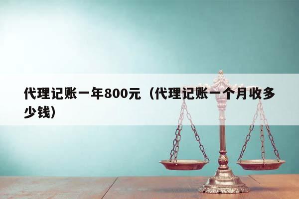 代理记账一年800元（代理记账一个月收多少钱）