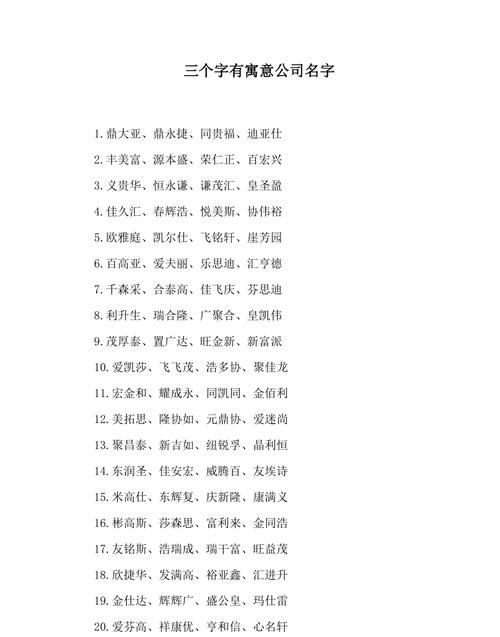 四个字的公司名字大全,公司取名四个字吉利推荐图2