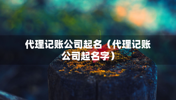 代理记账公司起名（代理记账公司起名字）