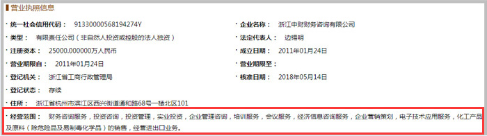财务咨询公司经营范围参考