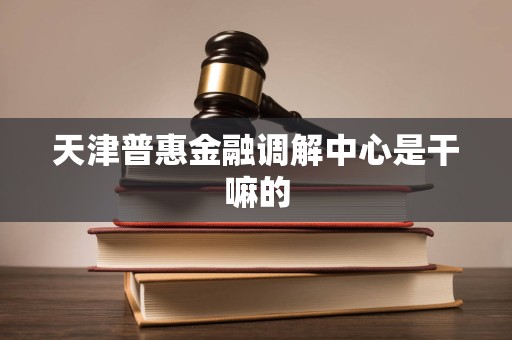 天津普惠金融调解中心是干嘛的