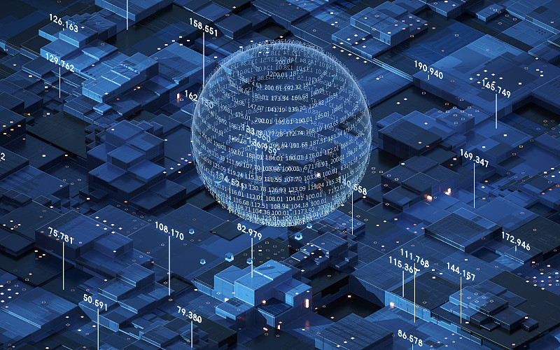 大数据概念图3D渲染图片下载