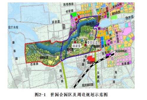 世园会园区及周边规划示意图