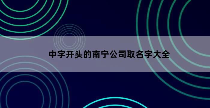 中字头公司名称大全起名免费（中字公司名字大全）