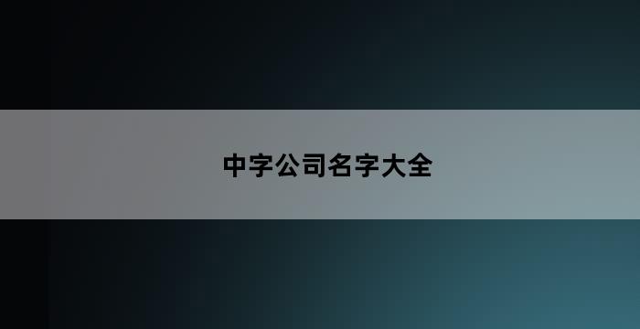 中字头公司名称大全起名免费（中字公司名字大全）